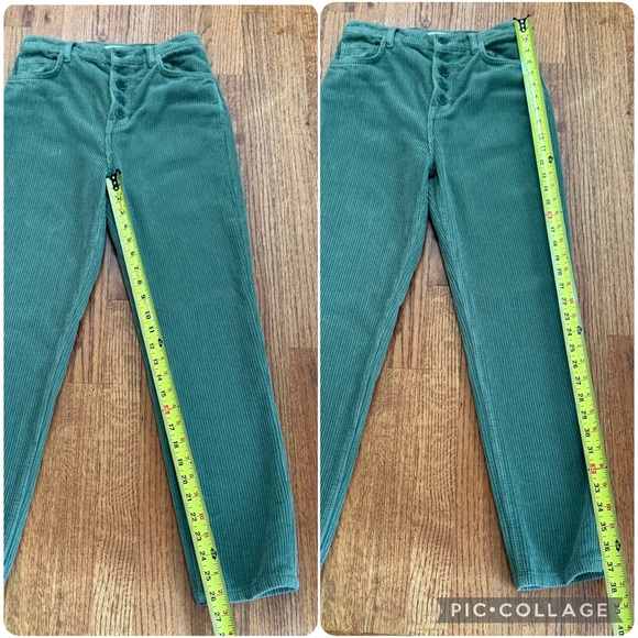 Reformation Cynthia Button Fly Corduroy Pants Jeans in Moss Green size 27 - Picture 15 of 16